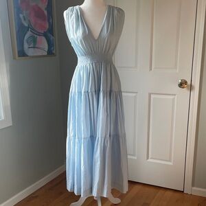 S/W/F Chic Sky Blue Sleeveless Maxi Dress